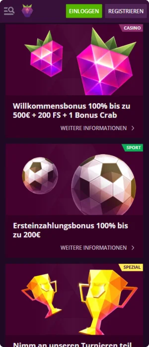 Malina Casino App Boni