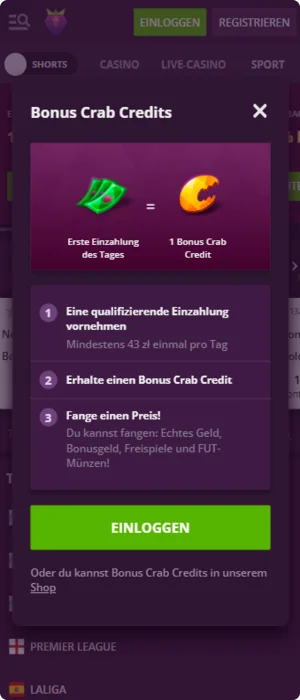 Malina Casino App Bonus Crab