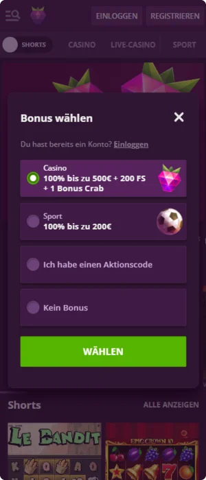 Malina Casino App Registrierung