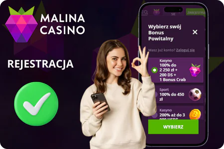 Szybka rejestracja w aplikacji Malina Casino