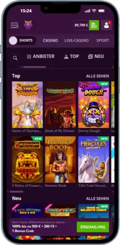 Slot auswählen und spielen